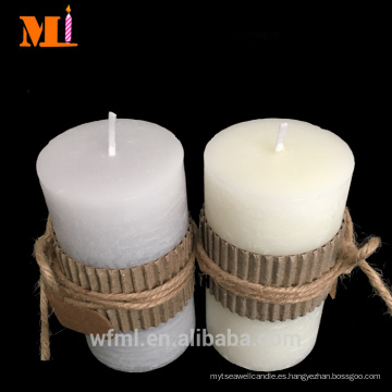 Top Rank Supplier Decoration Use Vanilla Flavour COUNTRY STYLE Pillar Candles Grey A la venta Precios